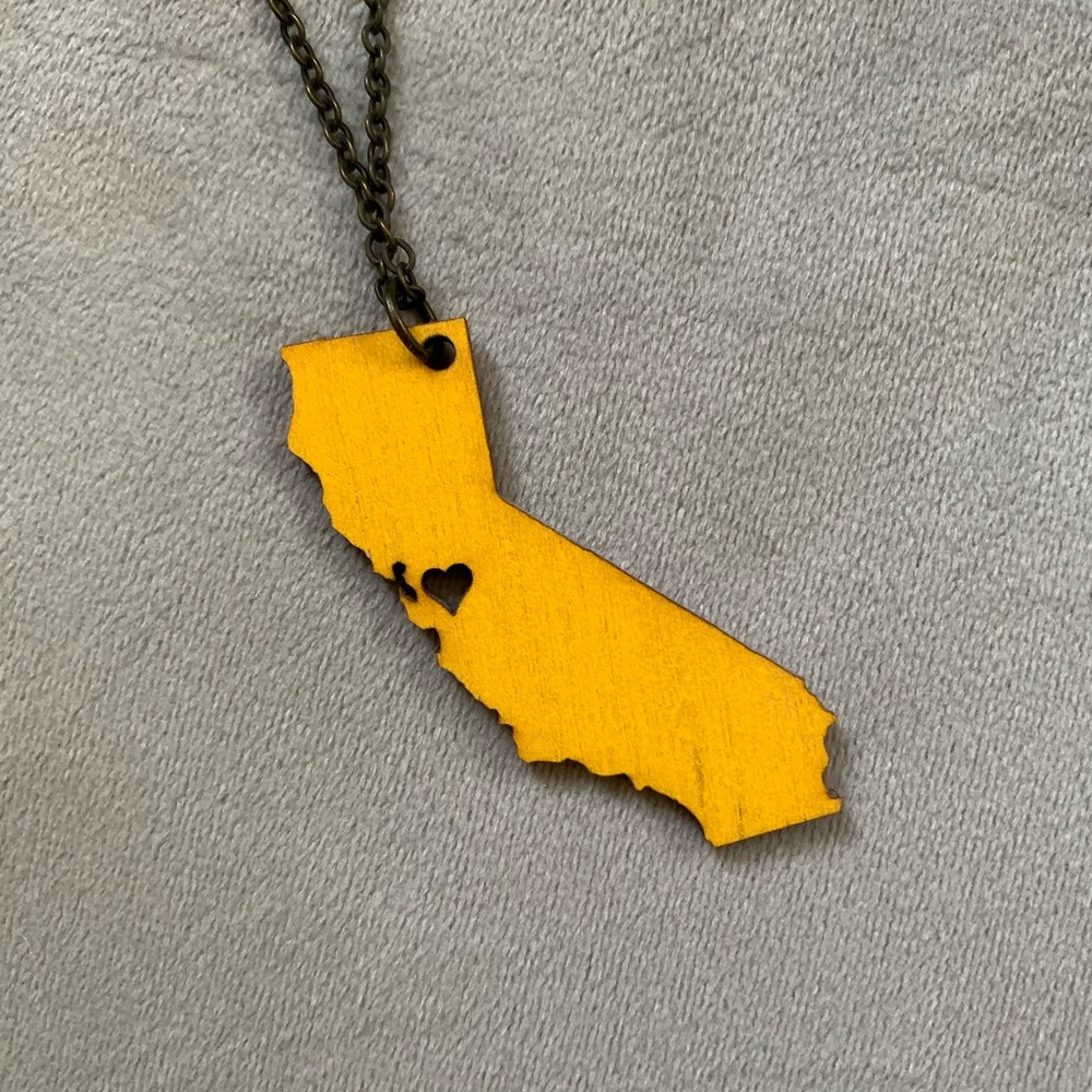 Yellow Wooden California necklace